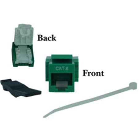 Cable Wholesale Cat6 Keystone Jack Green Toolless RJ45 Female 327-120GR
